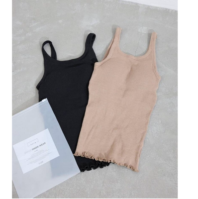 slobe2025夏季 大人气 高级色调气质可拆卸胸垫U型领背心