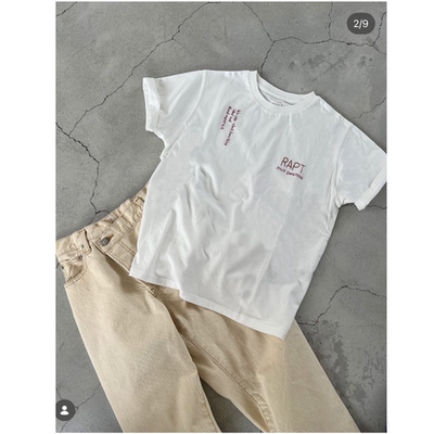 纯正！2026春夏 配色涂鸦感字母刺绣宽松短袖百搭T恤