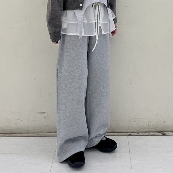 RBS2025秋冬 网纱屁帘腰裙内里毛圈休闲卫裤两件套