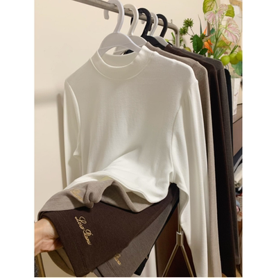 2025冬季 半高领高弹力绒面亲肤柔软基础百搭打底衫