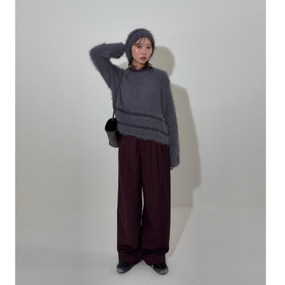 K*F2026早春 细腻羽毛纱圆领小巧版型针织毛衣