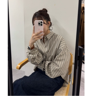 衬衫 拼接口袋通勤百搭长袖 精致毛边领袖 DC2025秋季