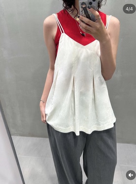 K*F2026夏季 人气系带减龄宽褶叠搭B备吊带