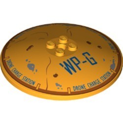 全新LEGO乐高 3961pb10 8x8 圆盘碟 WP-G 印刷件 6253677 中黄色