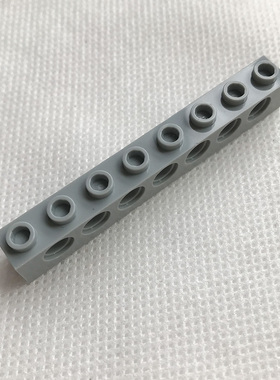 全新LEGO乐高正品零件配件MOC 3702 1x8 带7孔砖 4211442 浅灰色