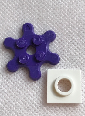 全新乐高LEGO 27448 35442 2x2 6齿轮转盘 6238330深紫 6238334白