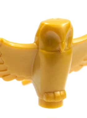 全新LEGO乐高正品零件 67632 动物 展翅猫头鹰 6352684 珍珠金色