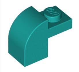 乐高LEGO 6091 32807 1x2x1 1/3弧形砖 6213785 6399564 蓝绿色