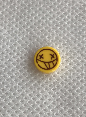 全新LEGO乐高零件 98138pb112 1x1 光面圆板 笑脸 6287775 黄色