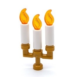 全新LEGO乐高正品零件 73117 中世纪城堡 蜡烛台 6326425 珍珠金