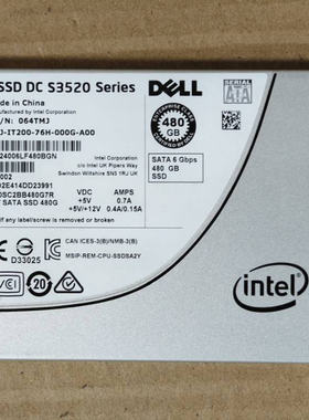 戴尔Intel/英特尔S3520 480G SATA 6.0G/s SSD固态硬盘7mm