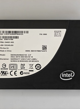 英特尔Intel/英特尔 SLC颗粒 2.5 SATA 固态硬盘