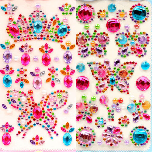 彩色蝴蝶立体石贴儿童舞台贴纸