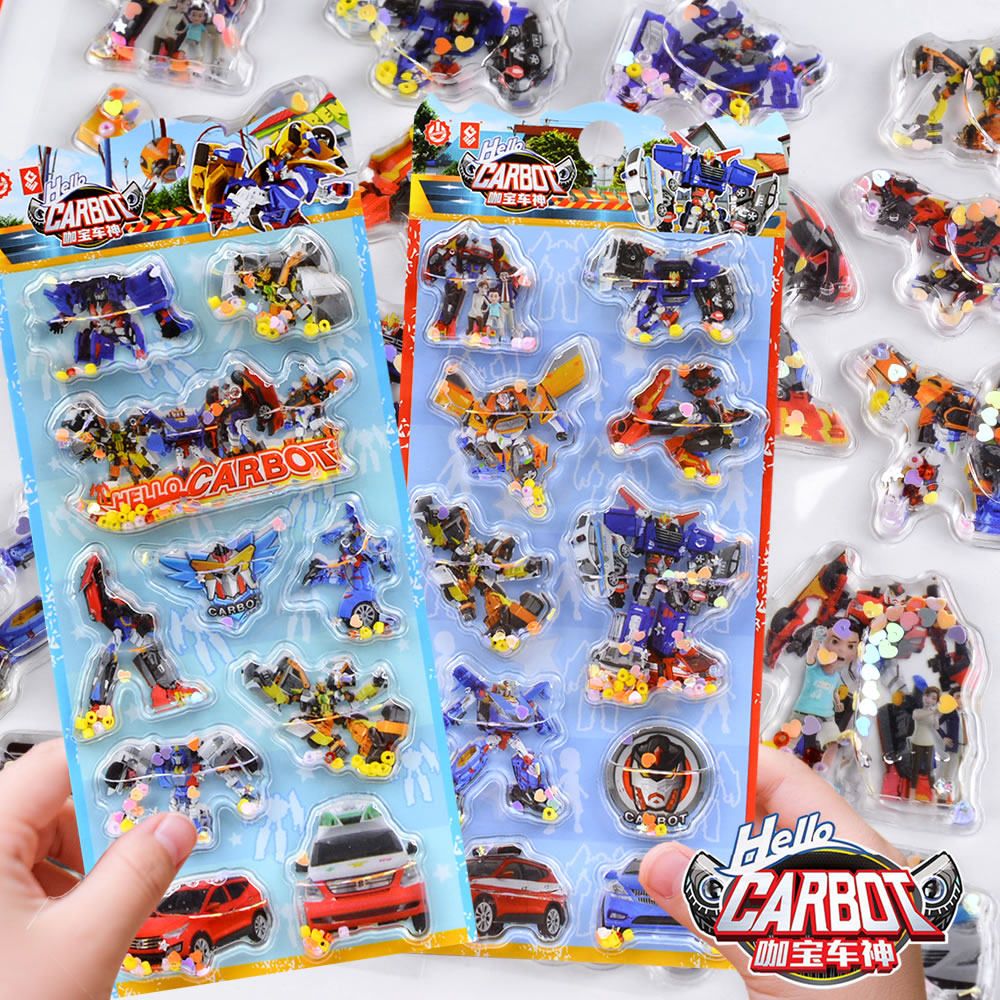 正版咖宝车神立体带水摇摇贴纸