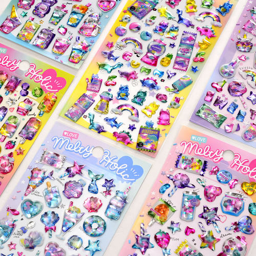 亮闪闪儿童女孩水晶水杯装饰贴纸