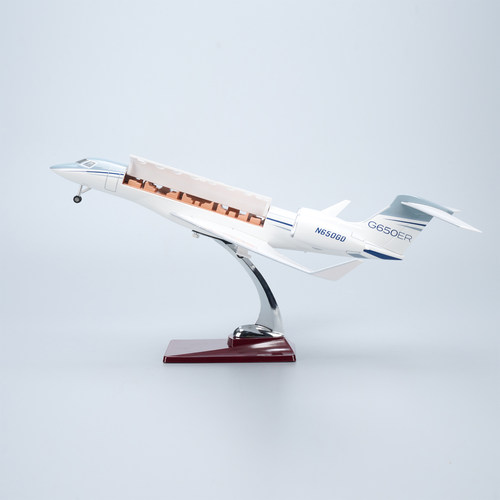 带灯可开舱盖湾流G650ER仿真客机飞机模型摆件1:50比例Gulfstream