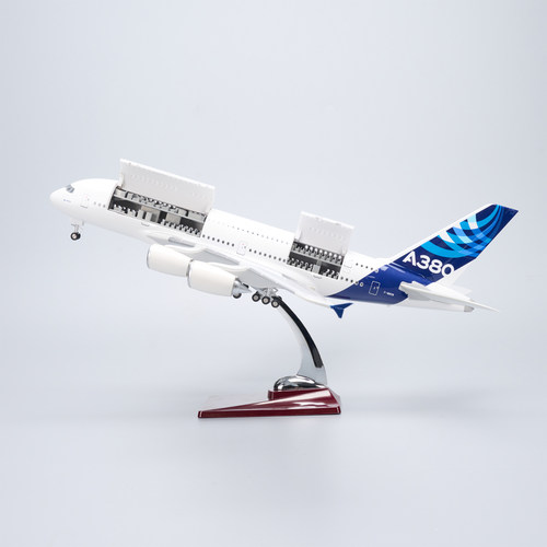 带灯可开舱盖空客A380原型机仿真民航客机飞机模型摆件拼装礼物