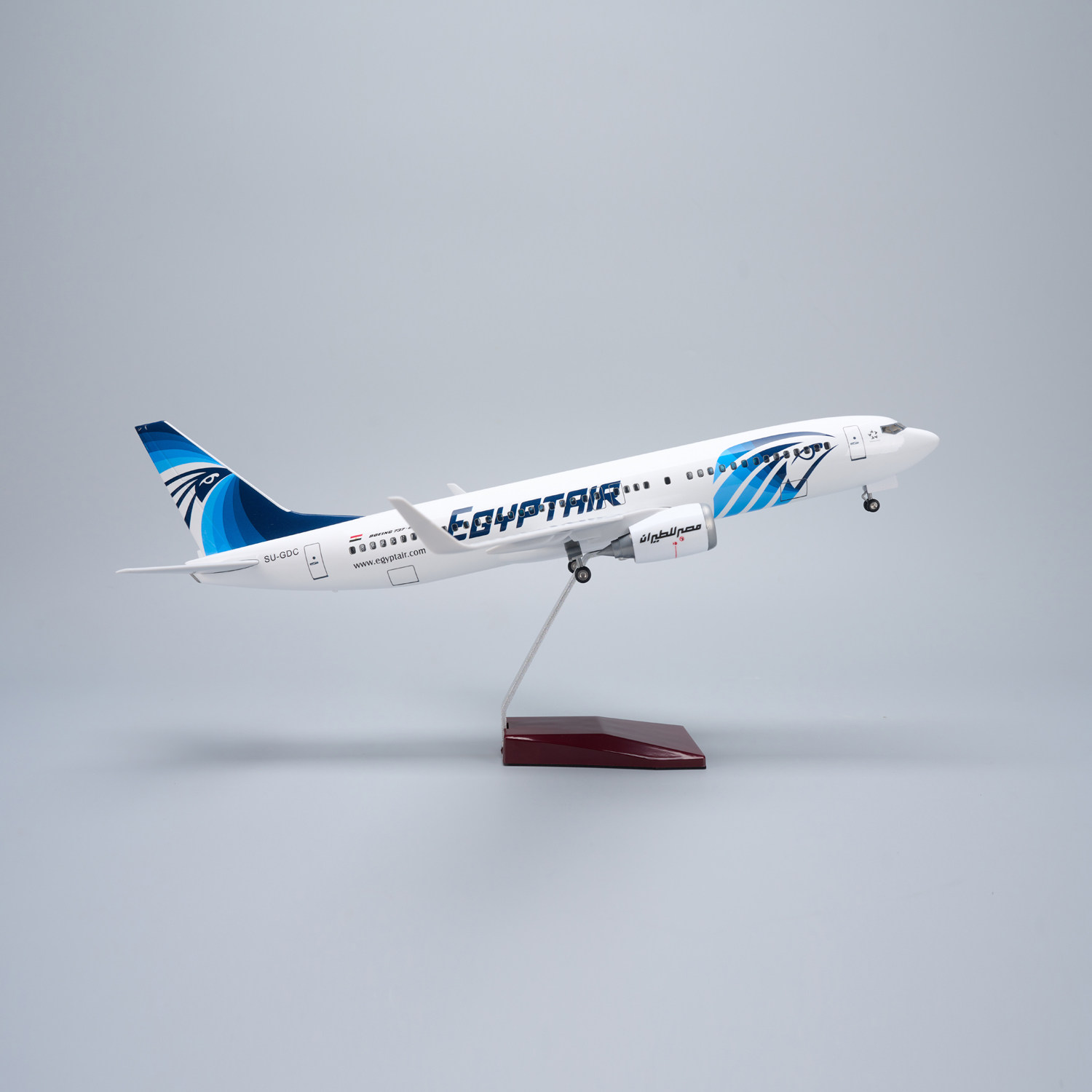 带灯47cm仿真埃及航空737客机飞机模型航模礼物摆件男生EgyptAir