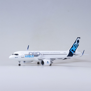 摆件礼物 带灯仿真47cm空客A320neo民航客机飞机模型原型机拼装