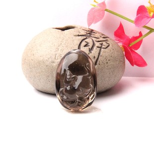 精雕天然茶水晶老鼠项链鼠挂坠生肖水晶鼠项坠男女水晶鼠茶晶吊坠