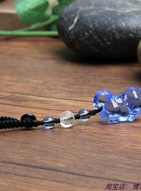 蓝水晶马钥匙扣挂坠生肖马吊坠