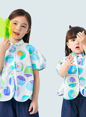 女童棉衬衫短袖立领洋气波点印花上衣2025夏装新款中大儿童衬衣