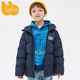 balanbond男童羽绒服纯色印花儿童加厚外套加绒内衬中大童冬新款