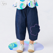 子纯棉宝宝灯笼裤 轻薄透气儿童休闲萝卜裤 九分裤 女童小童裤 童装 潮