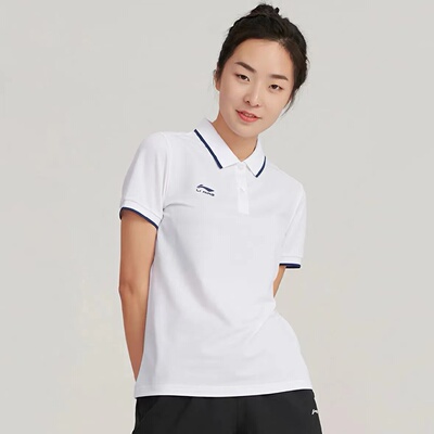 李宁运动健身时尚系列女子舒适耐洗短袖POLO衫