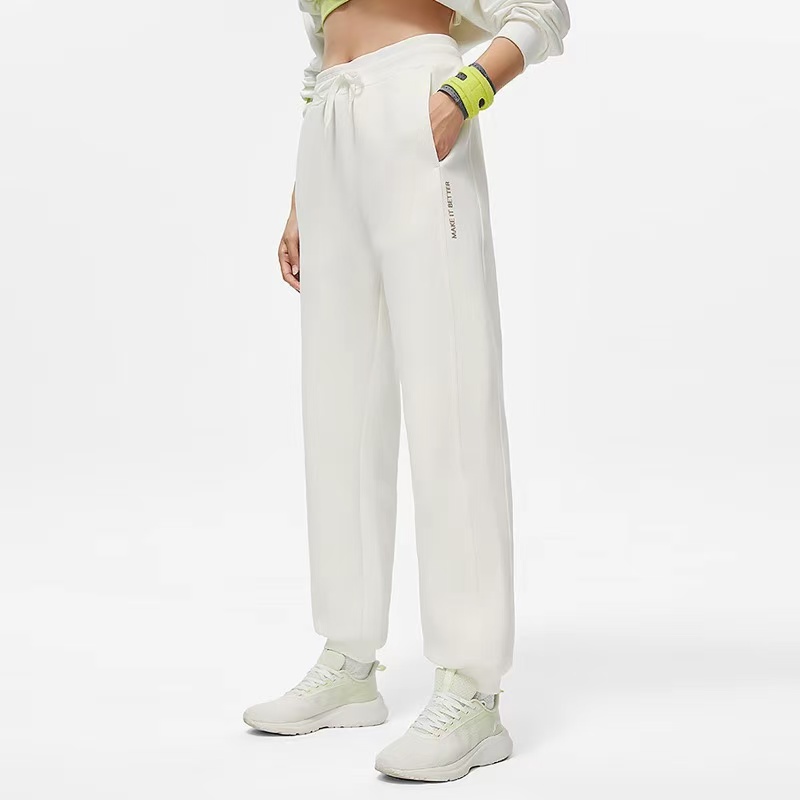 李宁卫裤女士运动时尚系列束脚针织运动长裤AKLU868 吊牌遗失