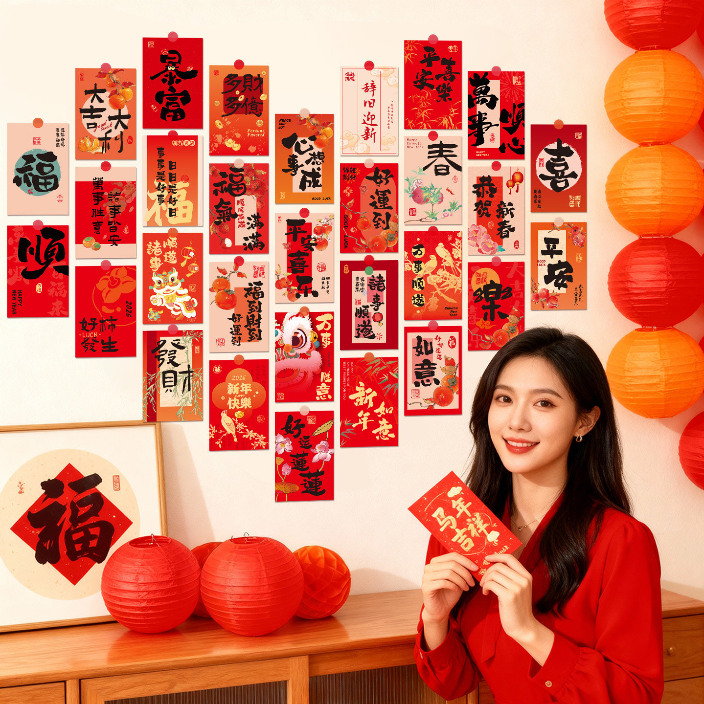 新年春节明信片布置过年祝福文字卡片拍照背景墙贴新春贺卡装饰品,节庆用品/礼品,节日装扮用品,淘宝优惠券,粉丝福利购,淘宝优惠卷