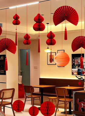 过年新年装饰挂件灯笼挂饰新款红灯笼2026年马年春节客厅氛围布置