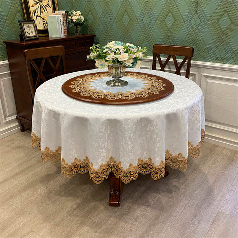 圆桌布转盘垫双层餐桌布台布茶几布桌垫防尘盖巾棉麻贡缎布艺蕾丝,居家布艺,桌布,淘宝优惠券,粉丝福利购,淘宝优惠卷