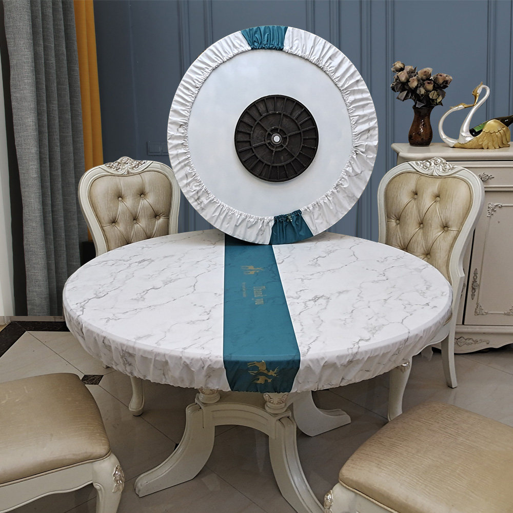 大圆桌布带转盘台布全包圆形餐桌布防水防油免洗圆桌套罩防烫桌垫,居家布艺,桌布,淘宝优惠券,粉丝福利购,淘宝优惠卷