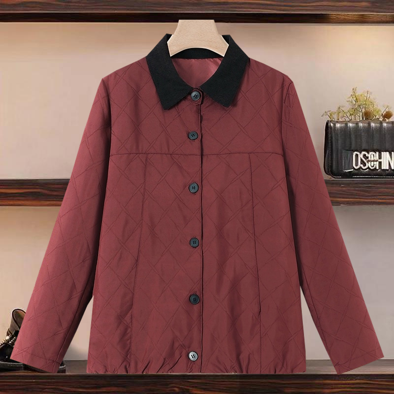 休闲夹克衫夹棉薄外套妈妈装秋天