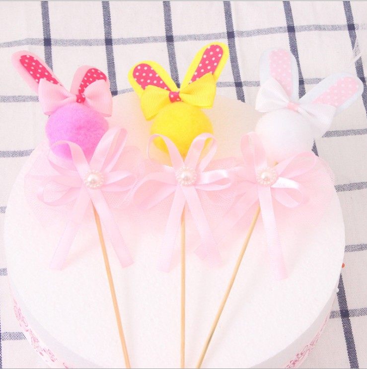 烘焙儿童生日蛋糕装饰萌系可爱毛球小兔子派对甜品台装扮插牌插件,节庆用品/礼品,节日装扮用品,淘宝优惠券,粉丝福利购,淘宝优惠卷