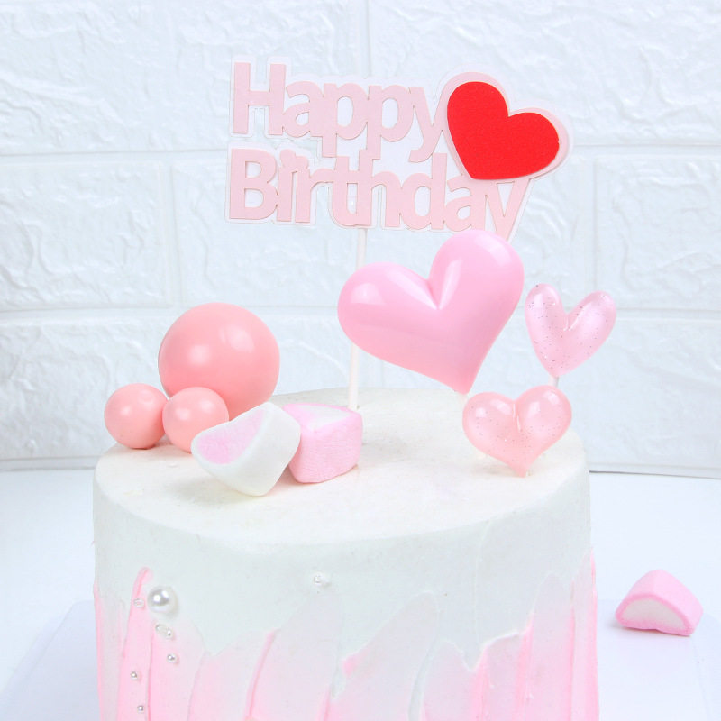新款时尚清秀款蛋糕装饰插牌 生日派对烘焙配件 树脂创意爱心插件,节庆用品/礼品,节日装扮用品,淘宝优惠券,粉丝福利购,淘宝优惠卷