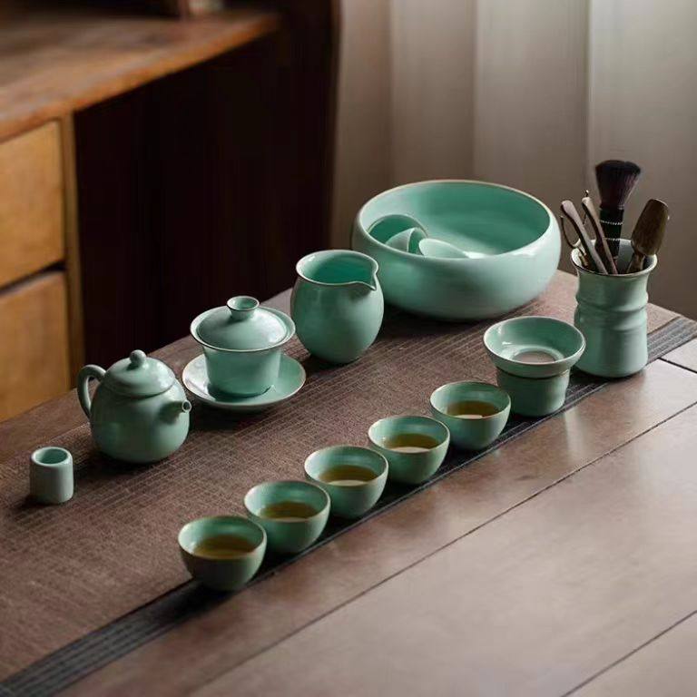 汝窑功夫茶具礼盒装高档陶瓷