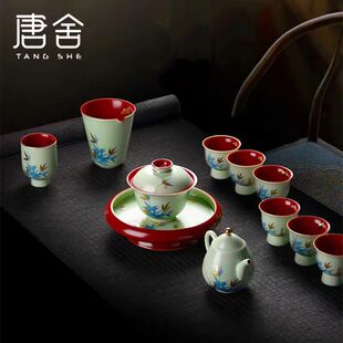 高风傲然办公室汝窑茶具套装会客高档高端轻奢泡茶壶杯盖碗