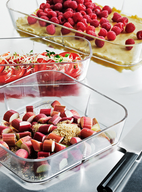 丹麦rosendahl长方形耐热玻璃蒸鱼烤盘子 焗饭微波点心沙拉水果碗