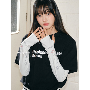 feytiy 手绘[原宿小猫]防晒冰袖 夏季防紫外线遮阳户外袖套冰丝韩