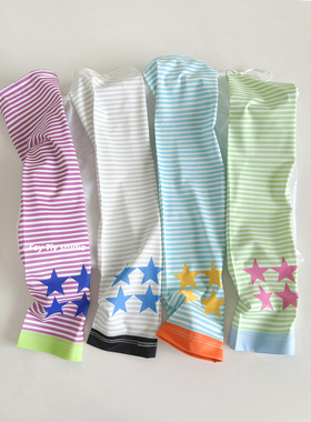 feytiy 原创设计 星星条纹冰丝防晒冰袖女夏季透气凉感护手臂袖套