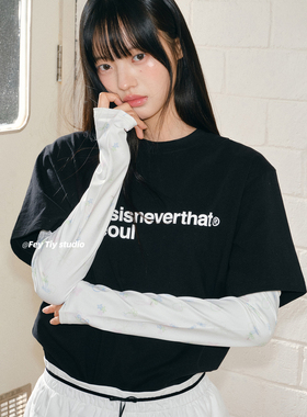 feytiy 手绘小蝴蝶 夏季防晒护手臂冰袖卡通可爱百搭防紫外线户外