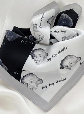 对立灵魂 黑白甜酷方巾女丝巾发带绑包包多功能装饰领巾韩版学生