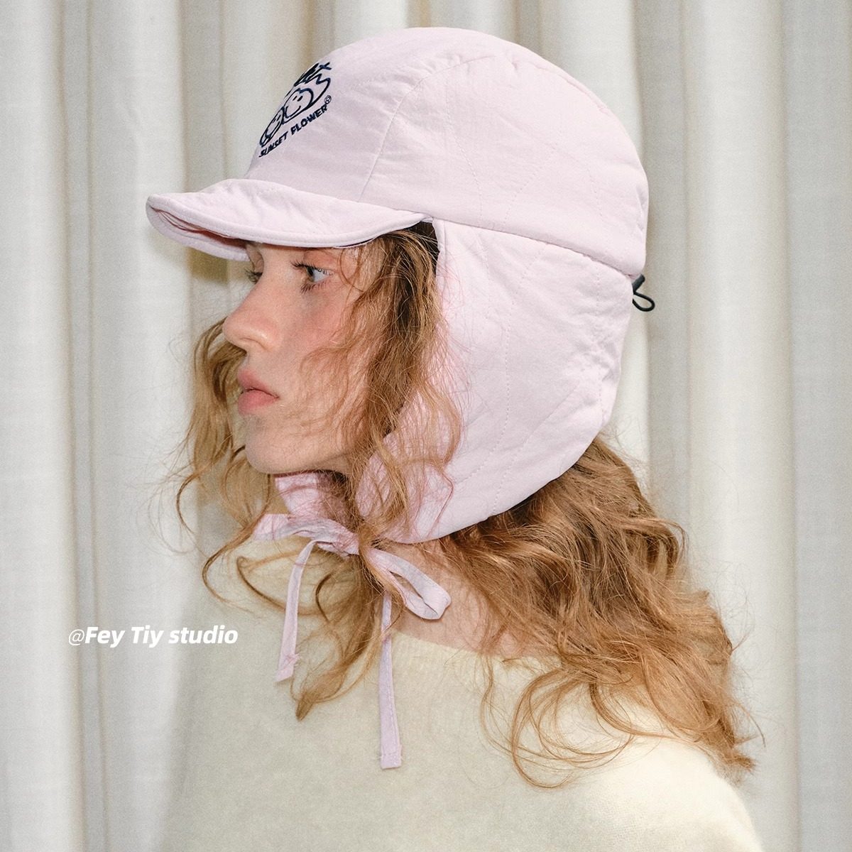 feytiy 刺绣个性甜酷粉色护耳飞行员帽雷锋帽秋冬保暖滑雪包头帽,服饰配件/皮带/帽子/围巾,帽子,淘宝优惠券,粉丝福利购,淘宝优惠卷