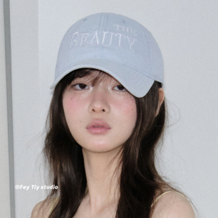 Beauty字母刺绣棒球帽春夏新款 遮阳百搭弯檐鸭舌帽女 feytiy