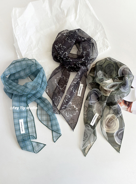 feytiy 韩国设计师款 个性丝巾飘带百搭时髦春夏季薄款围巾发带女