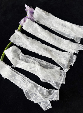 feytiy 定制蕾丝 高品质精细刺绣长条丝巾女飘带绑发头饰春夏新款