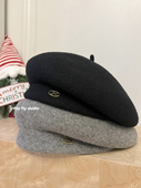 巨好看 wool羊毛贝雷帽韩国ins款 秋冬保暖百搭画家帽大头围