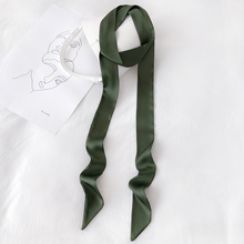 Skinnyscarf纯色细长条窄丝巾女围巾小领巾腰带发带绑包丝带飘带